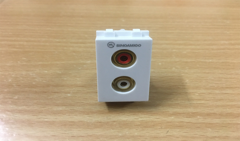 Hạt audio, nhân audio 2 lỗ loại bắt vít | Lắp mặt Panasonic, chuẩn Wide